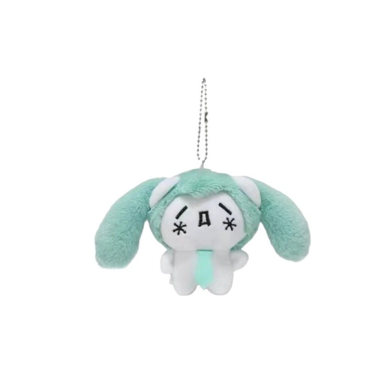 Hatsune Miku Kawaii Mini Plush Keychain  Q Version Anime Doll Pendant for School Bags & Gifts