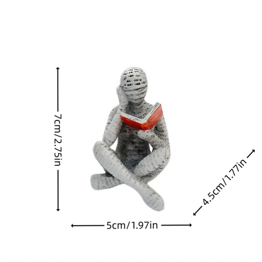 Creative Paper Pulp Woman Reading Statue Modern Thinker Decor for Home & Office