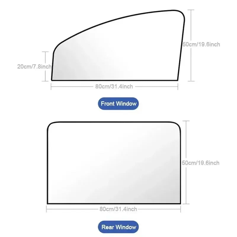 1 Pair Double Sided Magnetic Car Sunshade Strong Magnetic Suction Opaque Curtains for Summer Sun Protection