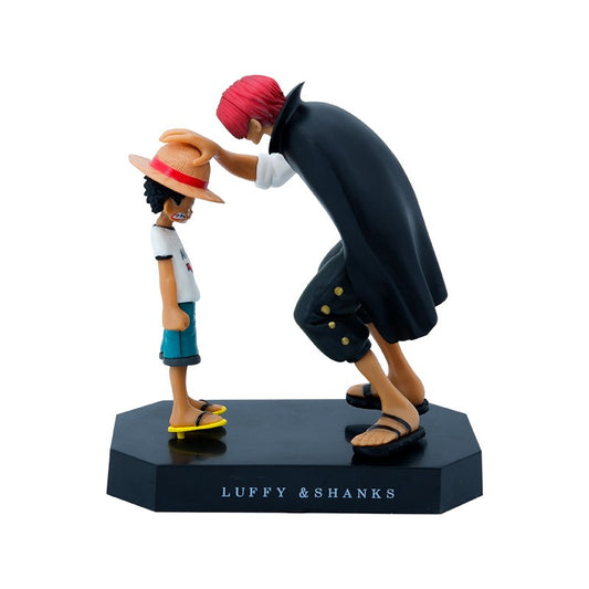 Bandai One Piece Red Haired Shanks Figure  Straw Hat Scene Collectible Car Model Ornament