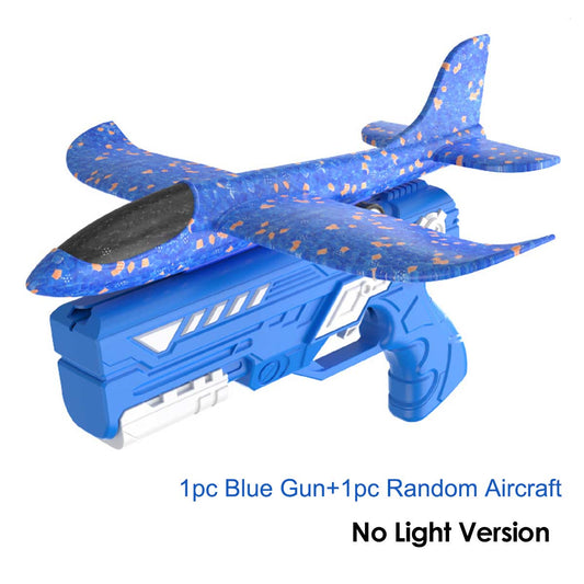 Children's 3-in-1 Foam Toy Gun & Hand-Thrown Aircraft Set  Soft, Elastic, Random Color Foam Aircraft