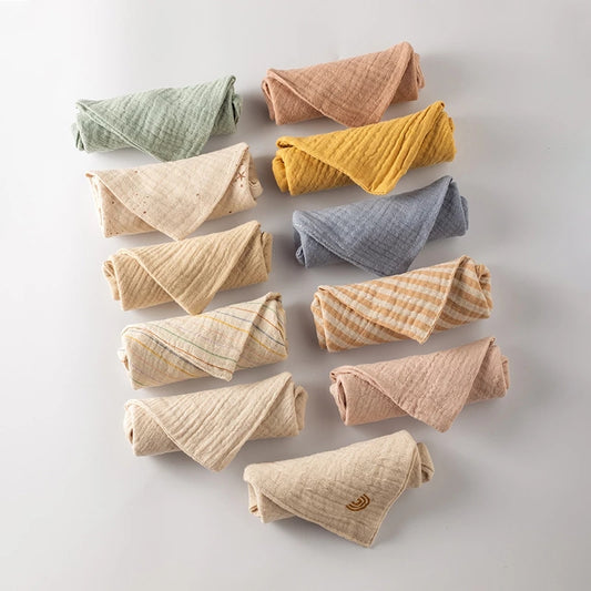 5PC Soft Cotton Muslin Baby Towels & Washcloths for Newborns