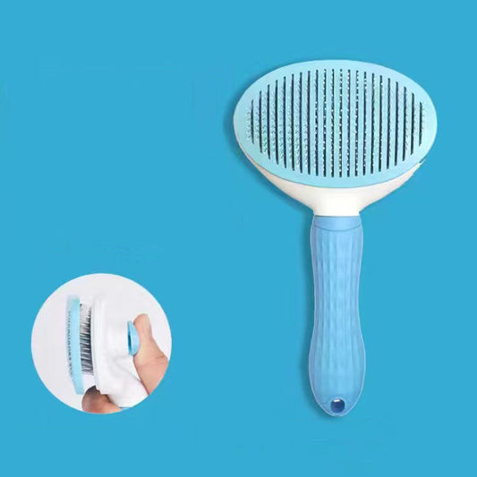 Pet Grooming Brush for Dogs & Cats  Stainless Steel Comb for Long Hair Shedding & Cleaning