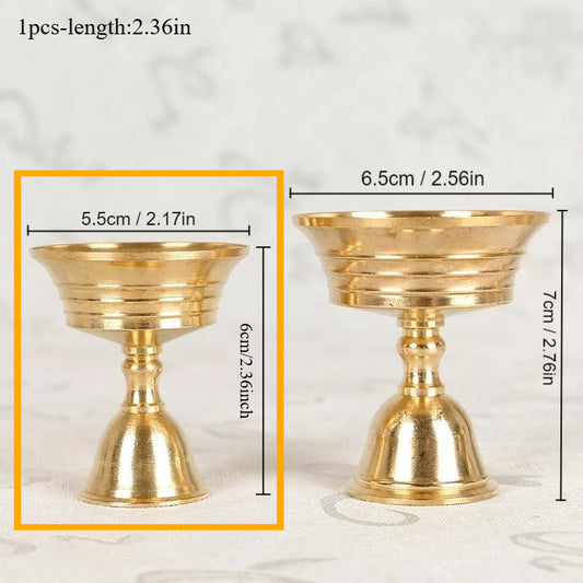 1PC Copper Candle Holder  Butter Lamp Candlestick for Home Decor