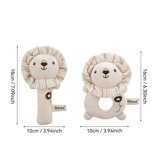 Organic Cotton Baby Hand Rattle  Soft Soothing Toy for Newborns & Infants