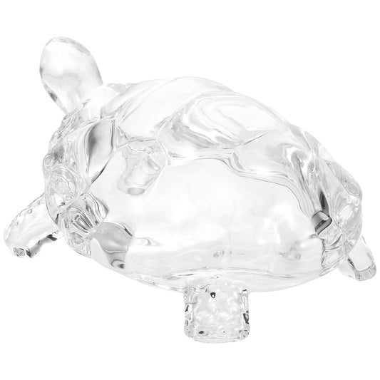 Mini Crystal Turtle Statue Elegant Glass Figurine for Home, Office & Study Decor