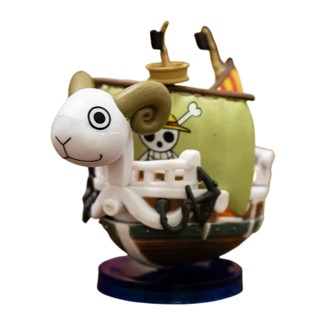 7cm One Piece Ship Mini Model  Thousand Sunny & Going Merry Assembled Boat Figures with Luffy  Cute Anime Collectible Toy