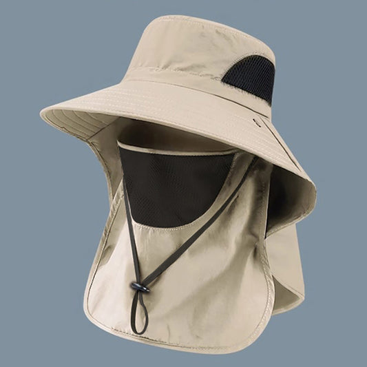 Summer UV Protection Sun Hat  Outdoor Hunting, Fishing, Hiking, Camping Cap with Neck Flap for Men & Women