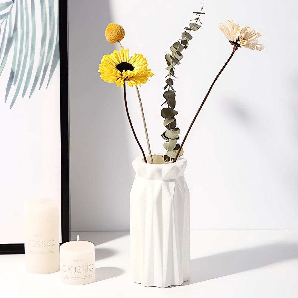Nordic Style Plastic Flower Vase – Modern Minimalist Home Decor