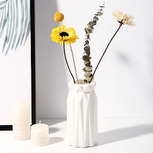 Nordic Style Plastic Flower Vase – Modern Minimalist Home Decor