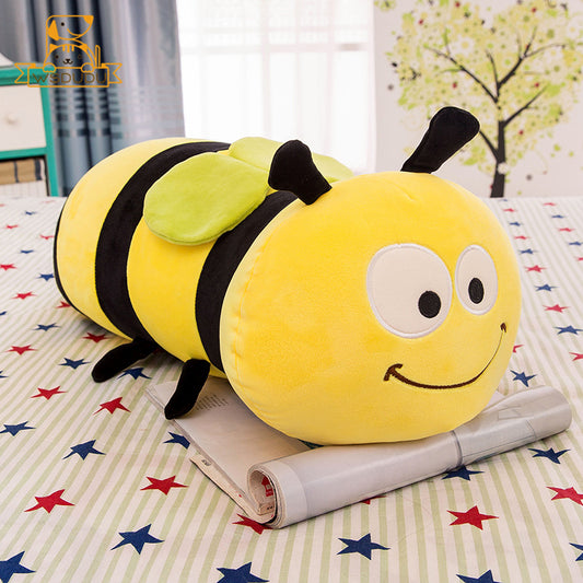 Adorable Giant Bee Plush Pillow  Soft Hugging Sleep Companion for Kids & Girls