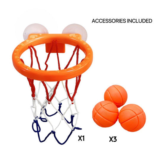 Mini Bathtub Basketball Hoop Set  Suction Cup Basketball Hoop & Balls for Fun Halloween/Christmas Bath Time Play