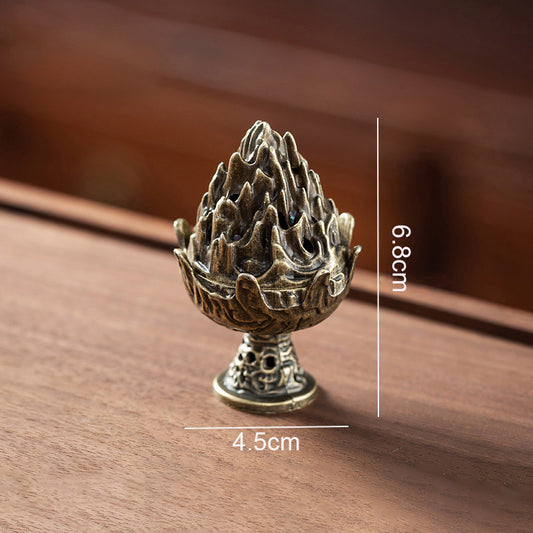 Mini Vertical Incense Burner –Portable Alloy Holder for Home Aromatherapy & Desk Decor