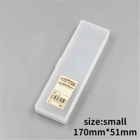 Transparent Muji-Style Pen Box  Extra Large Plastic Pencil Case for School & Office