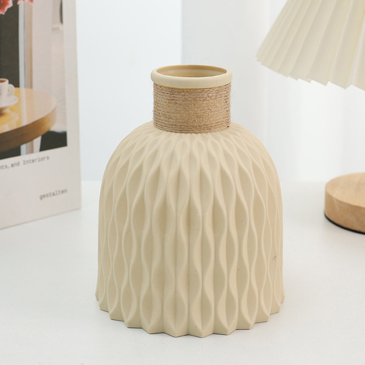 Modern Nordic Water Ripple Plastic Vase  Wave Design Flower Pot for Home & Desktop Decoration