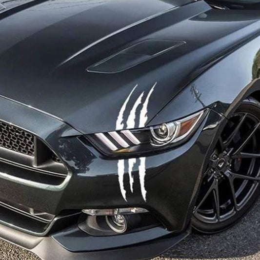 Reflective Monster Claw Decal 3D Scratch Effect Waterproof Vinyl Sticker for Car Headlights & Body (40x12cm)