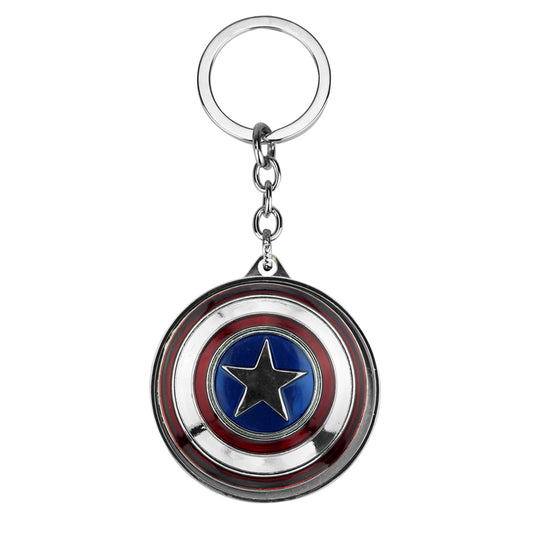 Marvel Captain America Shield Keychain Rotating Stress Relief Toy & Avengers Keyring