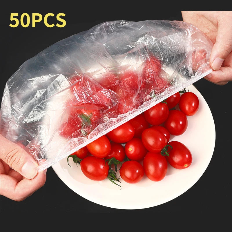 Reusable Elastic Food Covers – Stretchable Plastic Wrap Lids for Bowls, Plates & Food Storage (Durable & Disposable Option)