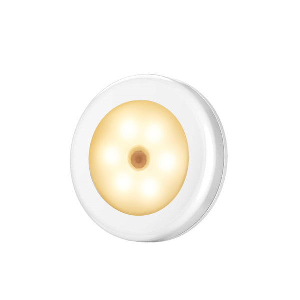 Wireless Round Motion Sensor LED Night Light – Battery Powered Lamp for Bedroom, Closet, Cabinet & Home Lighting