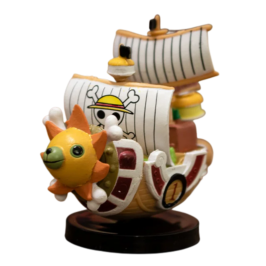 7cm One Piece Ship Mini Model  Thousand Sunny & Going Merry Assembled Boat Figures with Luffy  Cute Anime Collectible Toy