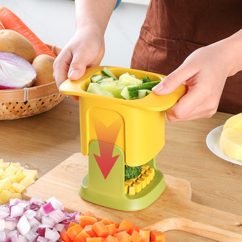 Multifunctional Vegetable Slicer & Dicer  Cucumber, Potato, Onion Chopper with Hand Press