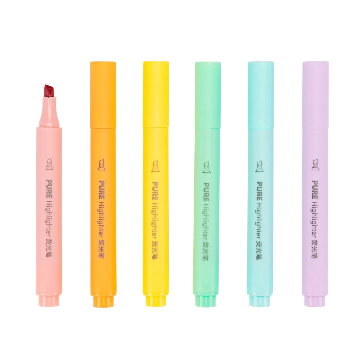 6-Pcs Pastel Macaron Highlighter Pen Set  Cute Fluorescent Markers for School & Drawing