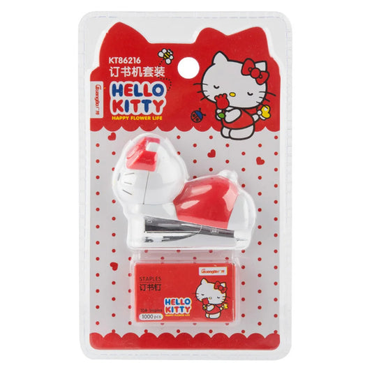 Hello Kitty Mini Stapler Set  Kawaii Sanrio Cartoon Stationery for Students & Office Use