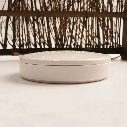 Imitation Porcelain Round Paint Palette with Lid  White Tray for Acrylic & Watercolor Painting