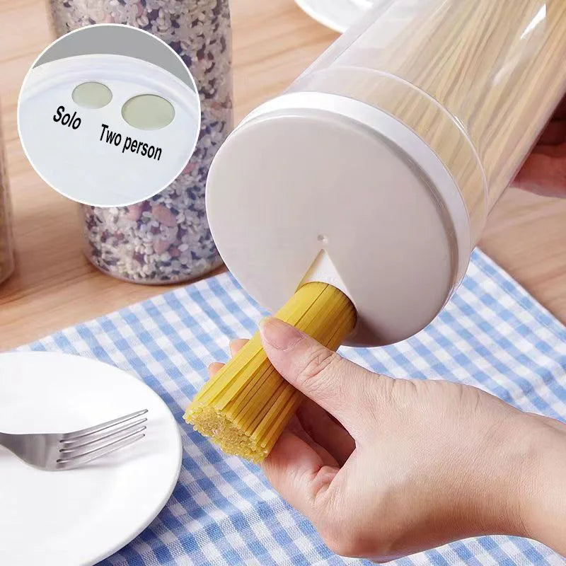 1PC Spaghetti & Noodle Storage Container Food-Grade Plastic Canister with Locking Lid