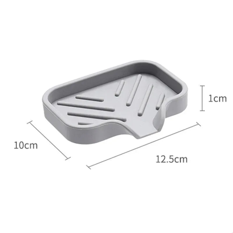Silicone Sink Tray with Drain Soap, Sponge & Brush Holder for Kitchen Countertop Organization