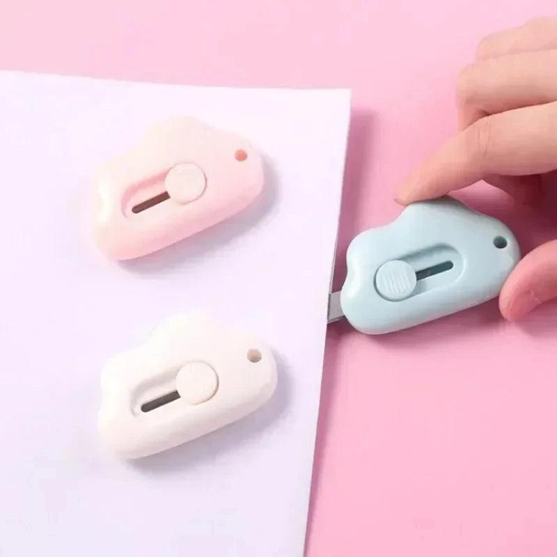 Mini Kawaii Cloud Utility Knife Portable Paper Cutter for Students & Office Use