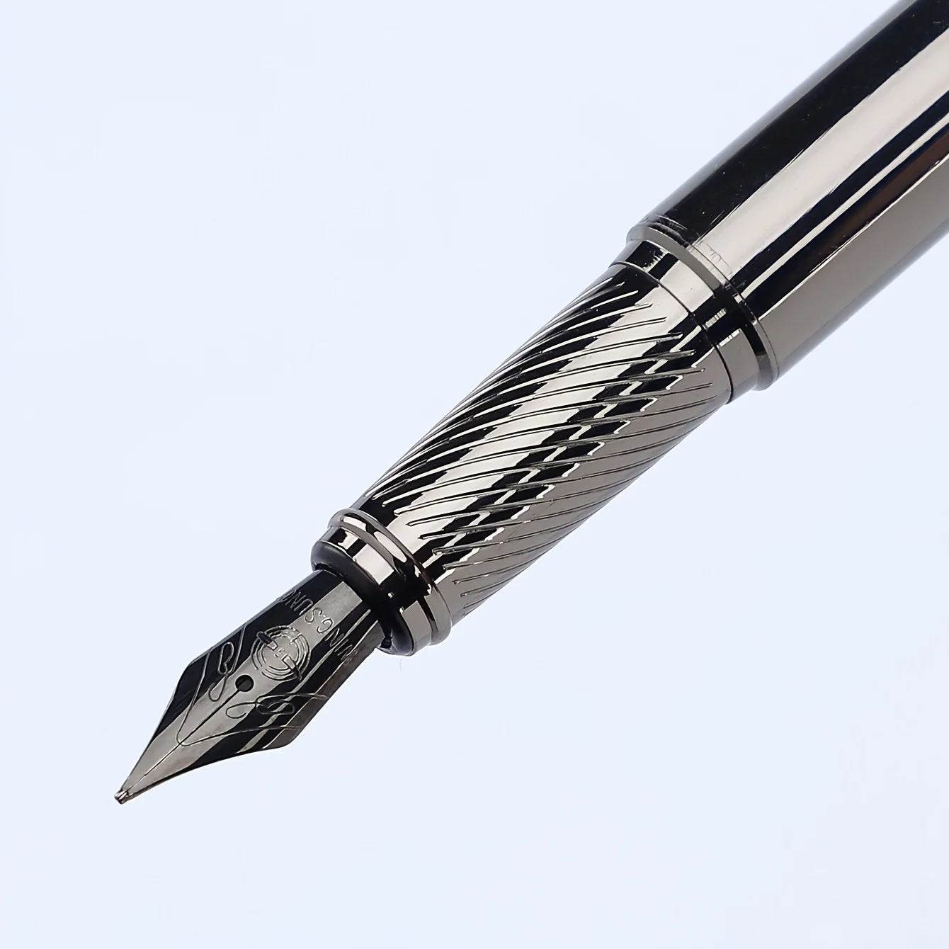 1Pc Silver Gray Luxury Metal Pen  0.5mm Iridium Tip for Office, School & Daily Writing