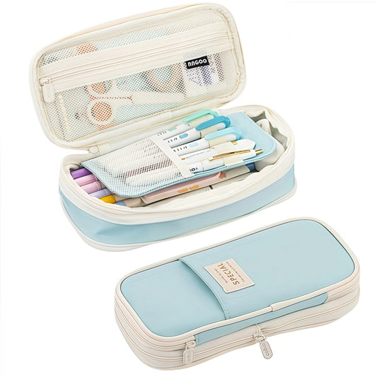 Large Capacity Aesthetic Pencil Case  Portable Pencil Bag for School & Office Supplies Storage