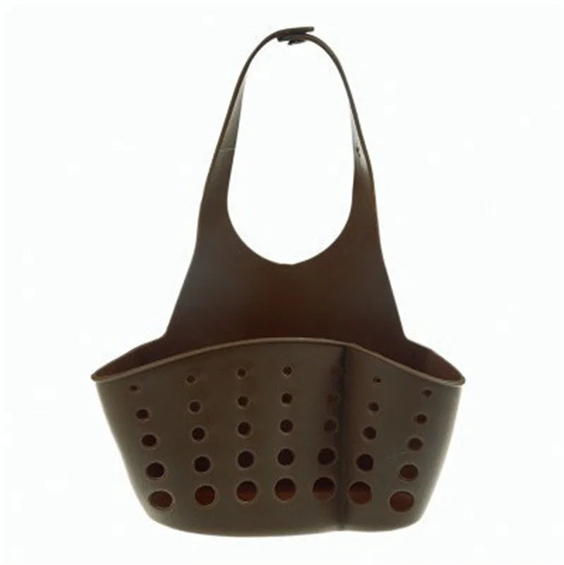 Adjustable Kitchen Sink Drain Basket Hanging Soap & Sponge Holder for Home Storage