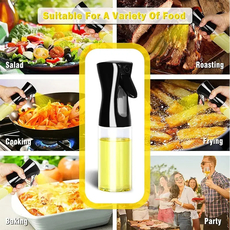 200ml Oil Spray Bottle – Plastic Mist Dispenser for Cooking, BBQ & Camping  Refillable Kitchen Oil Sprayer for Home Use