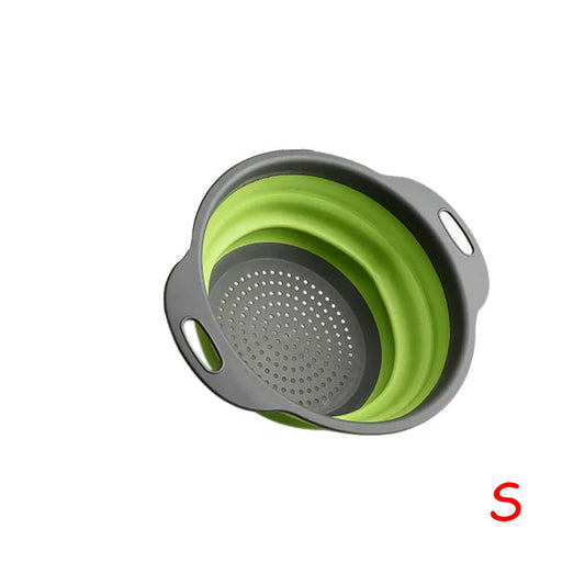 Round Folding Colander – BPA-Free Strainer for Fruits & Vegetables Space-Saving Drain Basket  Dishwasher Safe