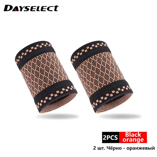 1 Pair Copper Compression Wrist Brace  Elastic Knitted Support for Sports, Fitness & Pain Relief