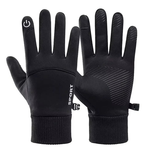 Winter Waterproof Touchscreen Gloves  Full-Finger Fleece Outdoor Gloves (Unisex, Black)
