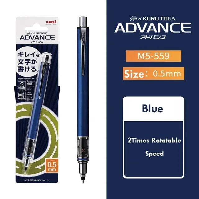 UNI Kuru Toga 0.5mm Mechanical Pencil  Auto-Rotating Japanese Drawing Pencil (M5-559)
