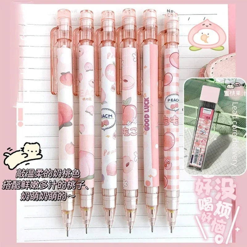 Kawaii Mechanical Pencil Set  0.5/0.7mm 2B Refill Cute Cartoon Automatic Pencils for School & Office Supplies, Kids Gift