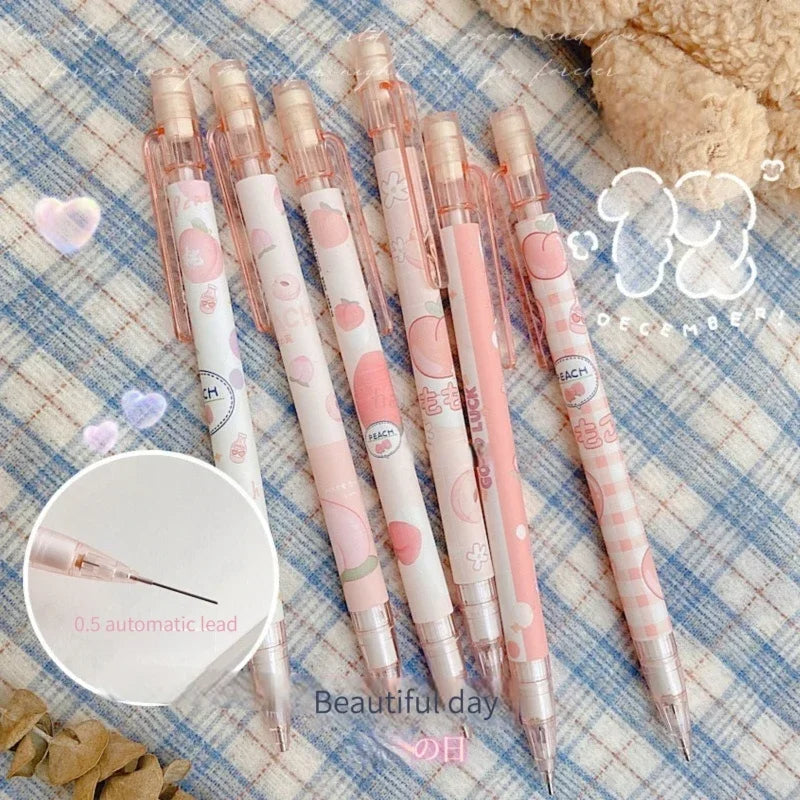 Kawaii Mechanical Pencil Set  0.5/0.7mm 2B Refill Cute Cartoon Automatic Pencils for School & Office Supplies, Kids Gift
