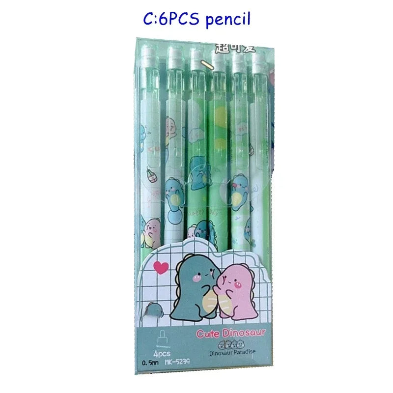Kawaii Mechanical Pencil Set  0.5/0.7mm 2B Refill Cute Cartoon Automatic Pencils for School & Office Supplies, Kids Gift