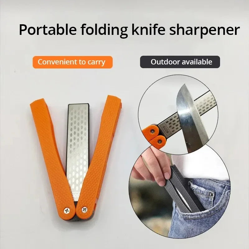 Portable Double-Sided Diamond Grindstone  Professional Pocket Folding Knife Sharpener