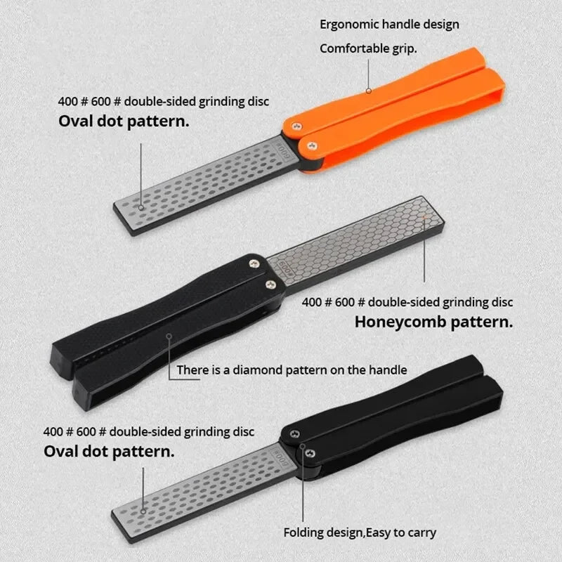 Portable Double-Sided Diamond Grindstone  Professional Pocket Folding Knife Sharpener