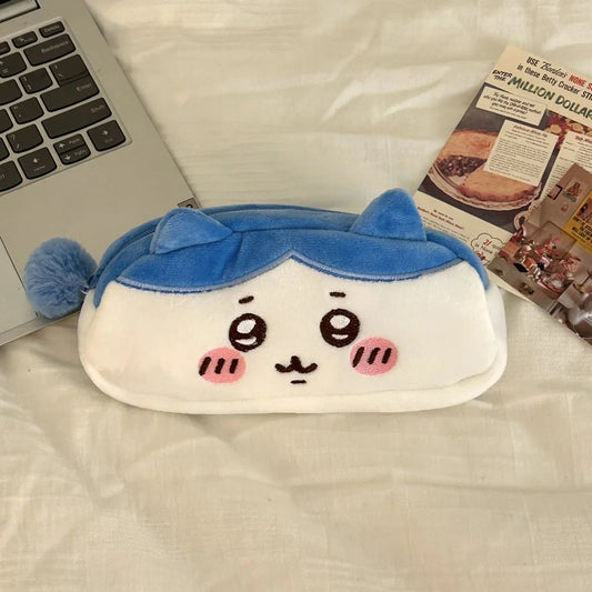 Chiikawa Usagi & Hachiware Plush Pencil Case  Adorable Pen Bag for Students & Gifts