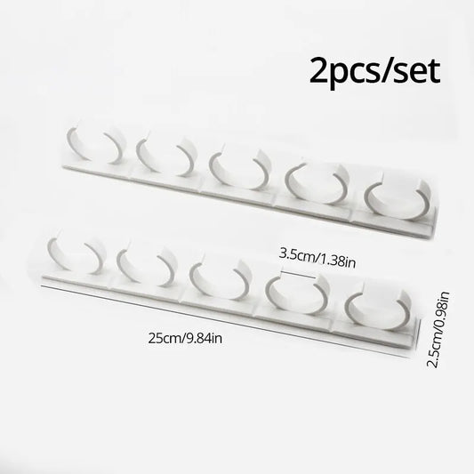 2PCS Wall-Mounted Kitchen Spice Jar Rack Adhesive Grey Plastic Seasoning Bottle Holder
