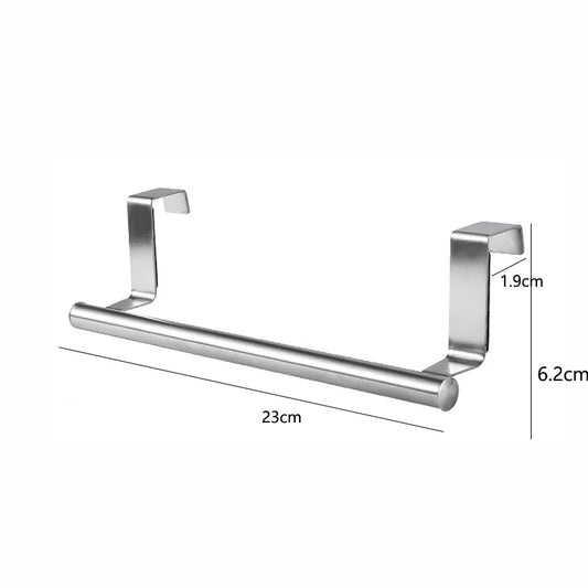 Stainless Steel Over the Door Towel Bar Punch Free Cabinet Door Towel Holder for Kitchen & Bathroom