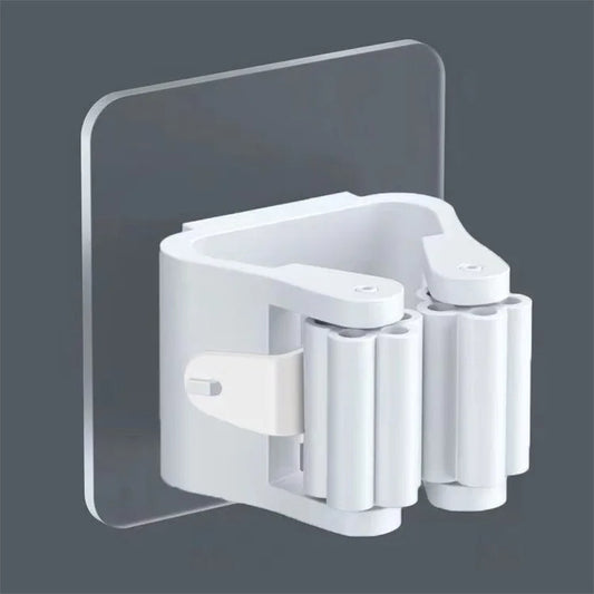 Multi-Purpose Adhesive Wall Hooks – Mop & Broom Holder Rack| Kitchen & Bathroom Organizer  No-Drill Hanging Hook for Home Accessories